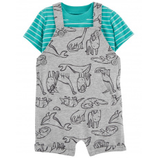 CARTER'S Set 2dílný triko kr. rukáv, kraťasy na kšandy Grey Dinos kluk 6m CARTER'S Set 2dílný triko kr. rukáv, kraťasy na kšandy Grey Dinos kluk 6m