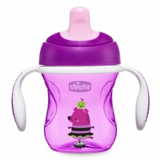 CHICCO Hrneček Training s držadly 200 ml fialový 6m+