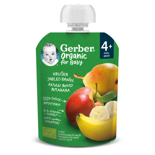 GERBER Organic Kapsička hruška, jablko a banán 90 g​