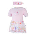 Little Angel-Body šaty tenké KR set Outlast® - růžová baby/sv.růžová květy Velikost oblečení: 80