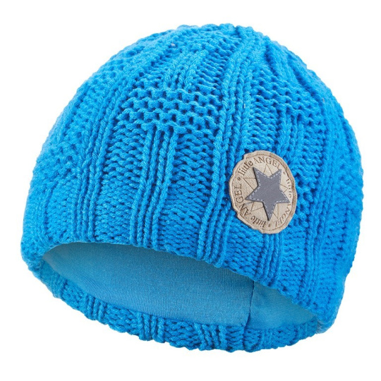 Little Angel-Čepice pletená mřížka Outlast ® - modrá Velikost: 1 | 36-38 cm