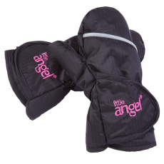 Little Angel-Rukavice s palcem Outlast® - černá-výšivka růžová Velikost ostatní: 2 Little Angel-Rukavice s palcem Outlast® - černá-výšivka růžová Velikost ostatní: 2
