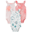 CARTER'S Body bez rukávů Pink Ocean holka 3ks 9m