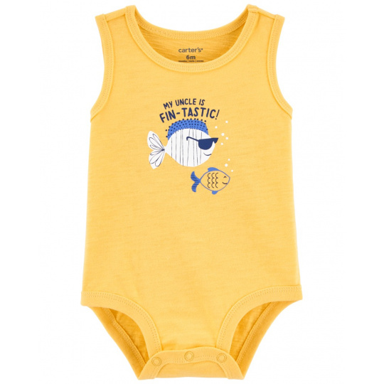 CARTER'S Body bez rukávů Yellow Fish kluk 3m