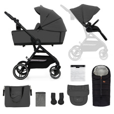 KINDERKRAFT SELECT Kočárek kombinovaný Yoxi 2v1 Moonlight Grey + Fusak3v1 Jibot Horizontal Ink