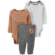 CARTER'S Set 3dílný body dl. rukáv 2ks, tepláky Brown Bear chlapec LBB NB /vel.56 CARTER'S Set 3dílný body dl. rukáv 2ks, tepláky Brown Bear chlapec LBB NB /vel.56