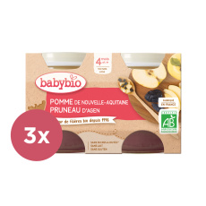 3x BABYBIO Příkrm jablko švestka 2x 130 g