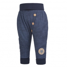 Little Angel-Tepláky harémky knoflíky - tm.modrá jeans Velikost: 80 Little Angel-Tepláky harémky knoflíky - tm.modrá jeans Velikost: 80