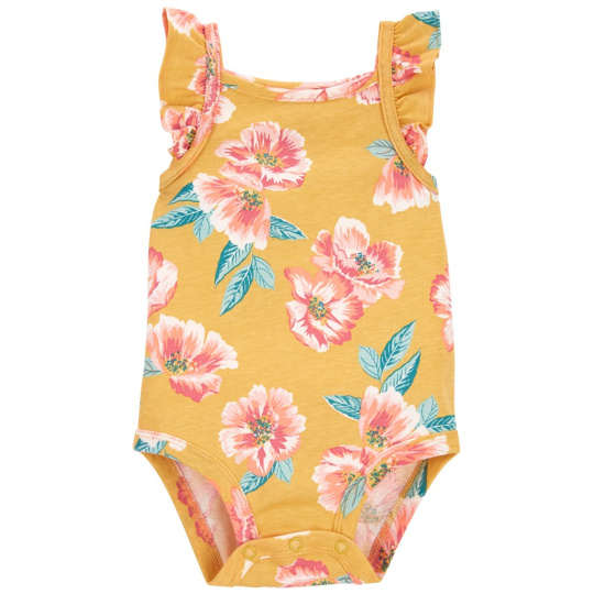 CARTER'S Body na ramínka Pink Flowers holka NB/vel. 56