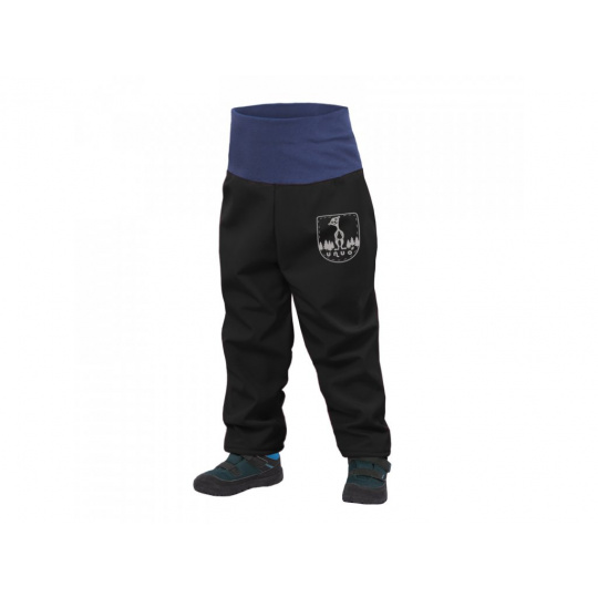 UNUO-Batolecí softshellové kalhoty s fleecem černé+ REFLEXNÍ OBRÁZEK EVŽEN  vel. 92/98 SLIM