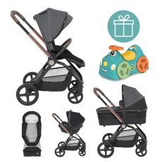 CHICCO Kočárek kombinovaný Mysa 3v1 Black Satin + odrážedlo Chicco All around ZDARMA CHICCO Kočárek kombinovaný Mysa 3v1 Black Satin + odrážedlo Chicco All around ZDARMA