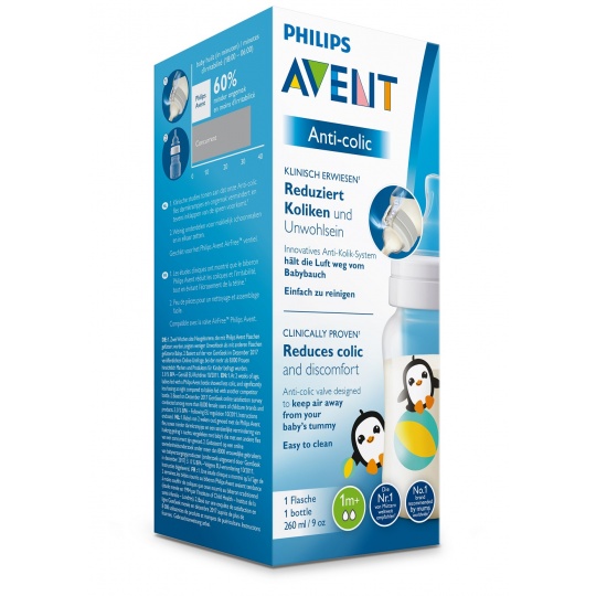 Philips AVENT Láhev Anti-colic 260 ml, tučňák Philips AVENT Láhev Anti-colic 260 ml, tučňák