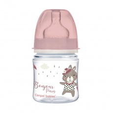 CANPOL BABIES Láhev se širokým hrdlem Bonjour Paris 120 ml růžová CANPOL BABIES Láhev se širokým hrdlem Bonjour Paris 120 ml růžová