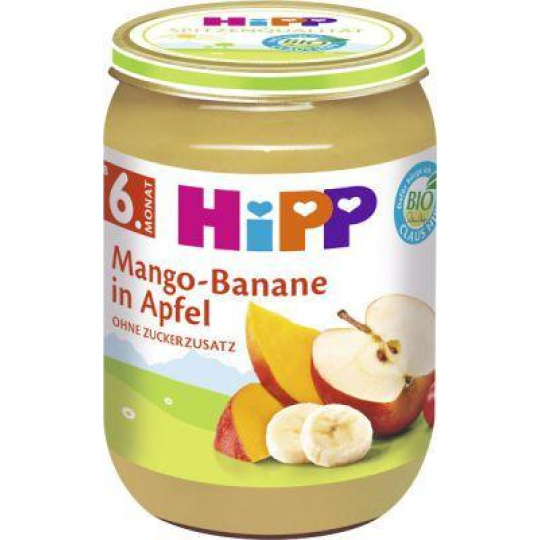 HiPP BIO Jablko s mangem a banány, 190 g