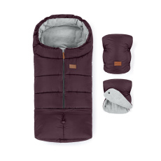 PETITE&MARS Set zimní fusak Jibot 3v1 + rukavice na kočárek Jasie Mysterious Plum Horizontal PETITE&MARS Set zimní fusak Jibot 3v1 + rukavice na kočárek Jasie Mysterious Plum Horizontal