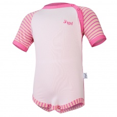 Little Angel-Body tenké KR Outlast® - tm.růžová/pruh růžovožlutý Velikost: 86 Little Angel-Body tenké KR Outlast® - tm.růžová/pruh růžovožlutý Velikost: 86