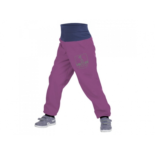 UNUO-Batolecí softshellové kalhoty s fleecem ostružinové+ REFLEXNÍ OBRÁZEK EVŽEN -vel. 98/104 SLIM