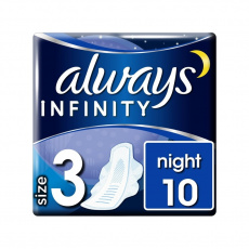 ALWAYS Infinity Night Vložky hygienické 10 ks ALWAYS Infinity Night Vložky hygienické 10 ks