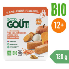 GOOD GOUT BIO BLW Tyčinky z červené čočky a dýně (120 g) GOOD GOUT BIO BLW Tyčinky z červené čočky a dýně (120 g)