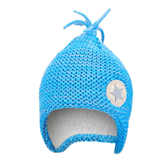 Little Angel-Čepice pletená na uši Outlast ® - modrá Velikost: 1 | 36-38 cm