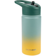 SKIP HOP Láhev s brčkem nerezová Wander - ombré green, 450ml SKIP HOP Láhev s brčkem nerezová Wander - ombré green, 450ml