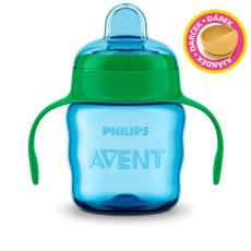 Philips AVENT Hrneček pro první doušky Classic 200 ml s držadly chlapec+dárek PETITE&MARS Miska 6m+ Philips AVENT Hrneček pro první doušky Classic 200 ml s držadly chlapec+dárek PETITE&MARS Miska 6m+