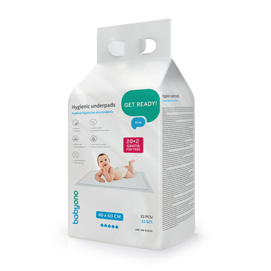 BABYONO Podložky přebalovací pod dítě 40 x 60 cm, 20ks + 2ks zdarma