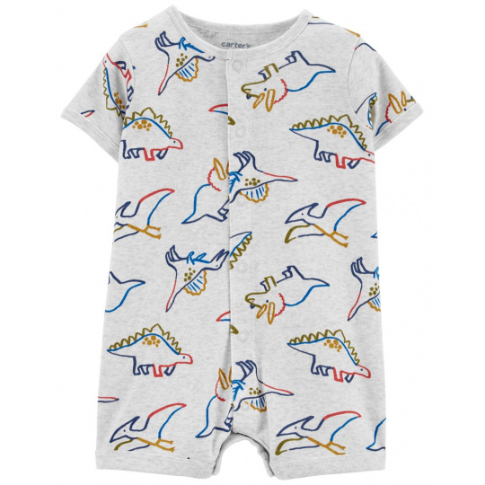 CARTER'S Overal letní krátký rukáv Grey Dino chlapec NB/vel. 56