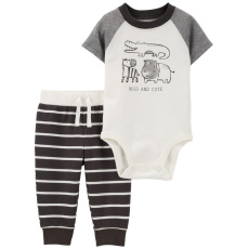 CARTER'S Set 2dílný body kr. rukáv, tepláky Black Animals kluk 3m CARTER'S Set 2dílný body kr. rukáv, tepláky Black Animals kluk 3m