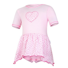 Little Angel-Body šaty tenké KR Outlast® - růžová baby/růžová-puntík lesk Velikost: 80