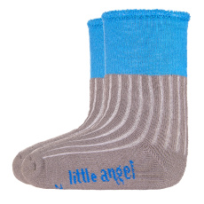 Little Angel-Ponožky froté Outlast® - tm.šedá/modrá Velikost: 20-24 | 14-16 cm