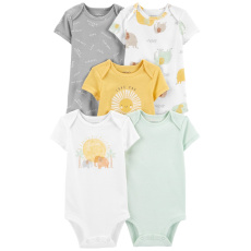 CARTER'S Body krátký rukáv Yellow & Grey neutrál 5ks NB/vel. 56 CARTER'S Body krátký rukáv Yellow & Grey neutrál 5ks NB/vel. 56