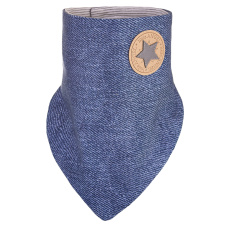 Little Angel-Šátek na krk podšitý Outlast® - modrý melír/pruh bílošedý melír Velikost: uni