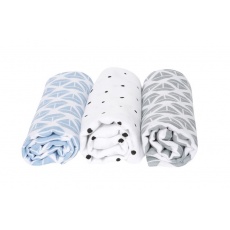 MOTHERHOOD Plena mušelínová 3ks Blue Boats 70x80 cm MOTHERHOOD Plena mušelínová 3ks Blue Boats 70x80 cm