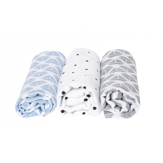 MOTHERHOOD Plena mušelínová 3ks Blue Boats 70x80 cm