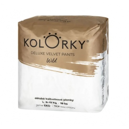 KOLORKY DELUXE VELVET PANTS Wild Kalhotky plenkové jednorázové eko XL (12-16 kg) 17 ks