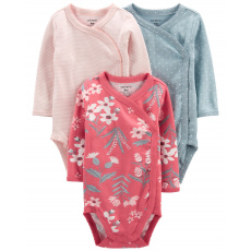 CARTER'S Body dlouhý rukáv Pink dívka LBB 3ks PRE, vel. 46 CARTER'S Body dlouhý rukáv Pink dívka LBB 3ks PRE, vel. 46