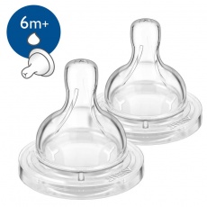 Philips AVENT Dudlík Anti-colic/Classic+ Y průsek na kaši 6m+, 2 ks Philips AVENT Dudlík Anti-colic/Classic+ Y průsek na kaši 6m+, 2 ks