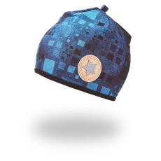 Little Angel-Čepice podšitá Outlast® - denim čtverce/černá Velikost čepic: 4 | 45-48 cm Little Angel-Čepice podšitá Outlast® - denim čtverce/černá Velikost čepic: 4 | 45-48 cm