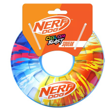 NERF DOG Hračka pro psy pískací kruh s barevným úchopem 15 cm