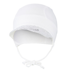Little Angel-Kšiltovka tenká zavazovací Outlast® - bílá/pruh bílošedý melír Velikost: 3 | 42-44 cm Little Angel-Kšiltovka tenká zavazovací Outlast® - bílá/pruh bílošedý melír Velikost: 3 | 42-44 cm