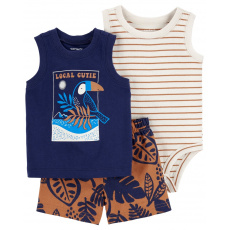 CARTER'S Set 3dílný body bez rukávů, tílko, kraťasy Navy Bird kluk 9m CARTER'S Set 3dílný body bez rukávů, tílko, kraťasy Navy Bird kluk 9m