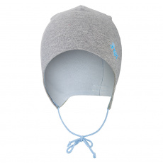 Little Angel-Čepice zavazovací podšitá Outlast ® - šedý melír/sv.modrá Velikost: 2 | 39-41 cm