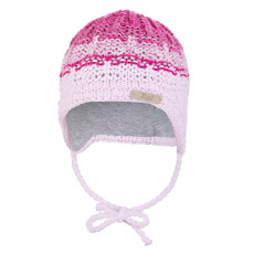 Little Angel-Čepice pletená zavazovací duha Outlast ® - sv.růžová Velikost: 2 | 39-41 cm