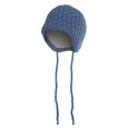 Little Angel-Čepice pletená zavazovací drobný vzor Outlast® - modrá Velikost: 2, 39-41 cm