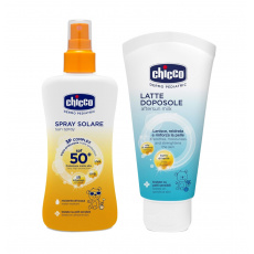 CHICCO Dětský sprej na opalování SPF 50+ 150ml + Dětské mléko po opalování 150ml CHICCO Dětský sprej na opalování SPF 50+ 150ml + Dětské mléko po opalování 150ml