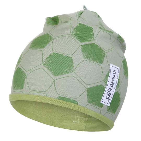 Little Angel-Čepice podšitá Outlast® - zelená fotbal/zelená matcha Velikost: 3 | 42-44 cm