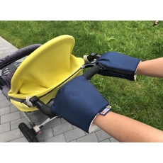 KAARSGAREN-Modré rukavice na kočárek biobavlna