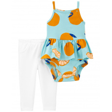 CARTER'S Set 2dílný body na ramínka, legíny Blue Orange holka 6m CARTER'S Set 2dílný body na ramínka, legíny Blue Orange holka 6m