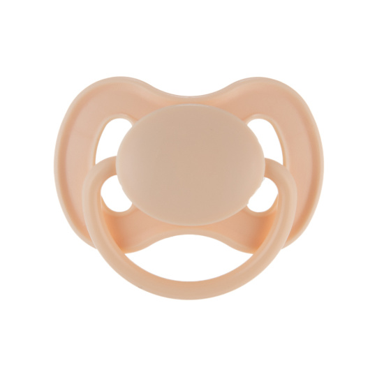 CANPOL BABIES Dudlík kaučukový s kulatou špičkou špičkou Nude 0-6m krémový